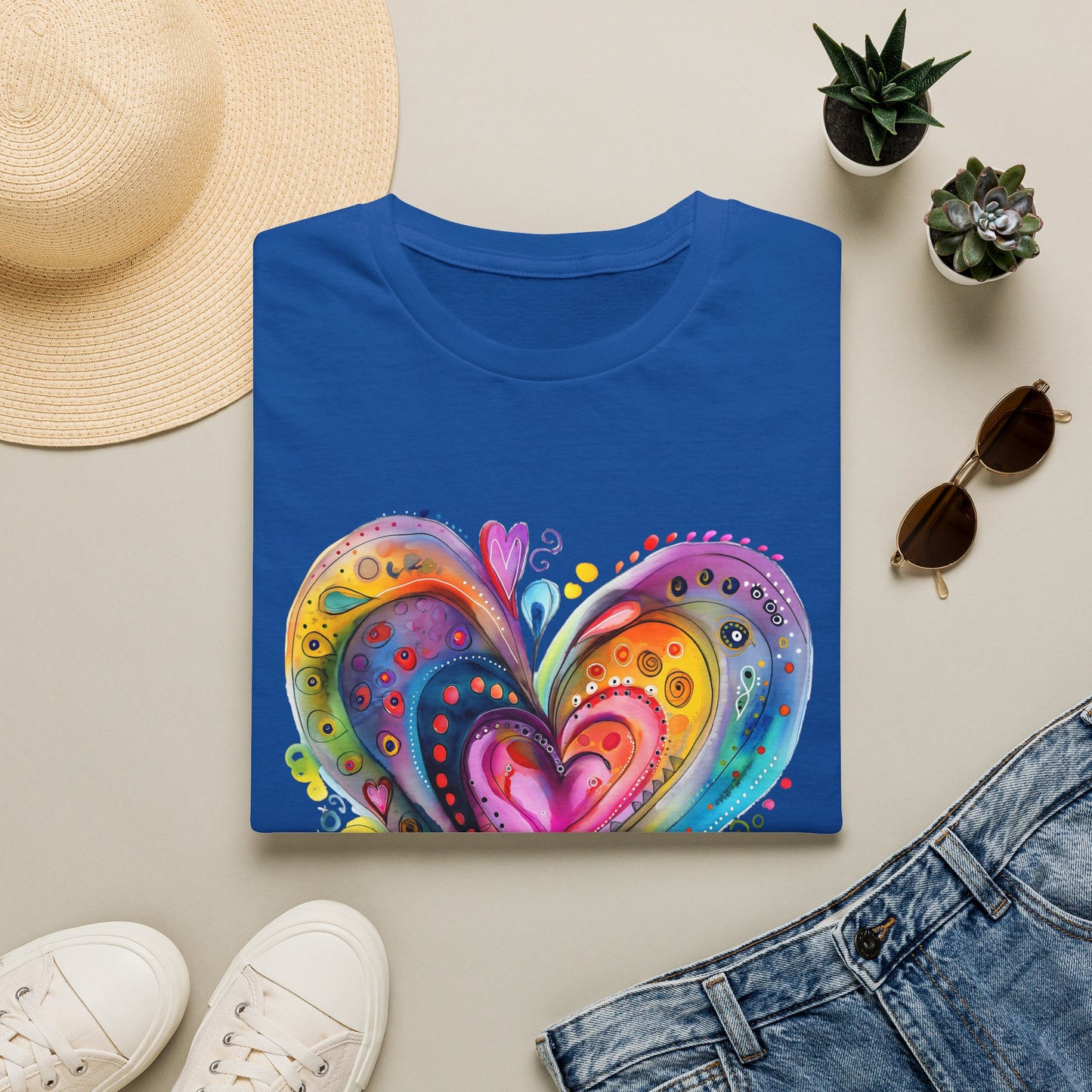 Unisex Watercolor Heart Softstyle T-Shirt
