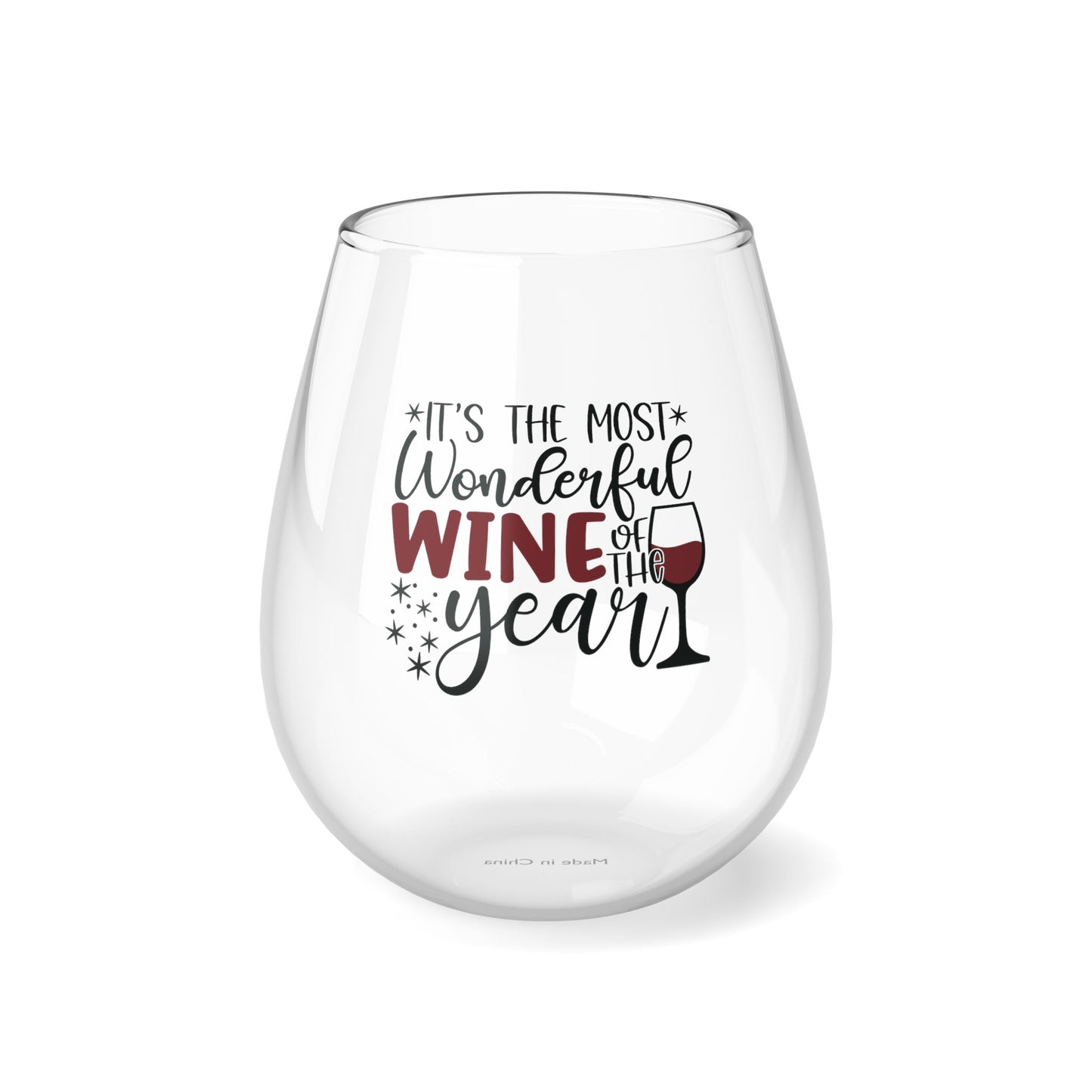 It's the Most Wonderful Wine of the Year Stemless Wine Glass, 11.75oz