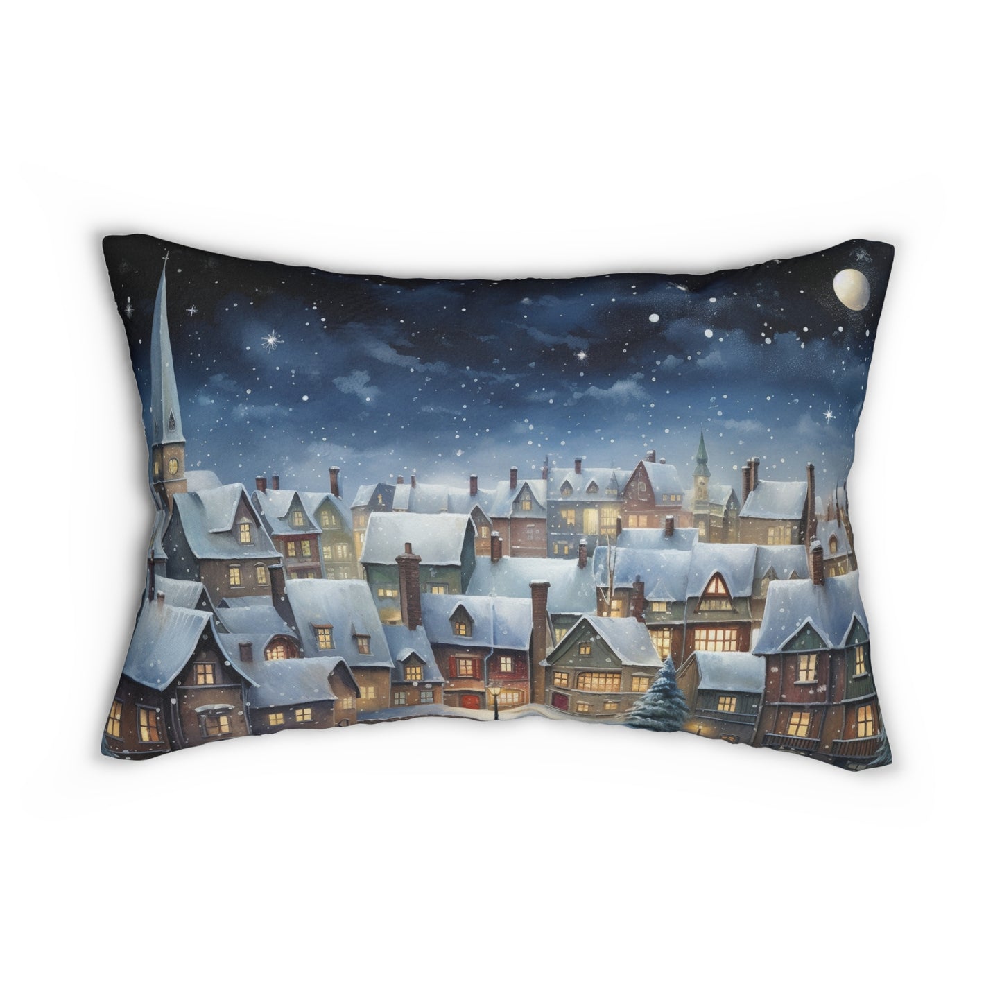 Christmas Village Lumbar Pillow