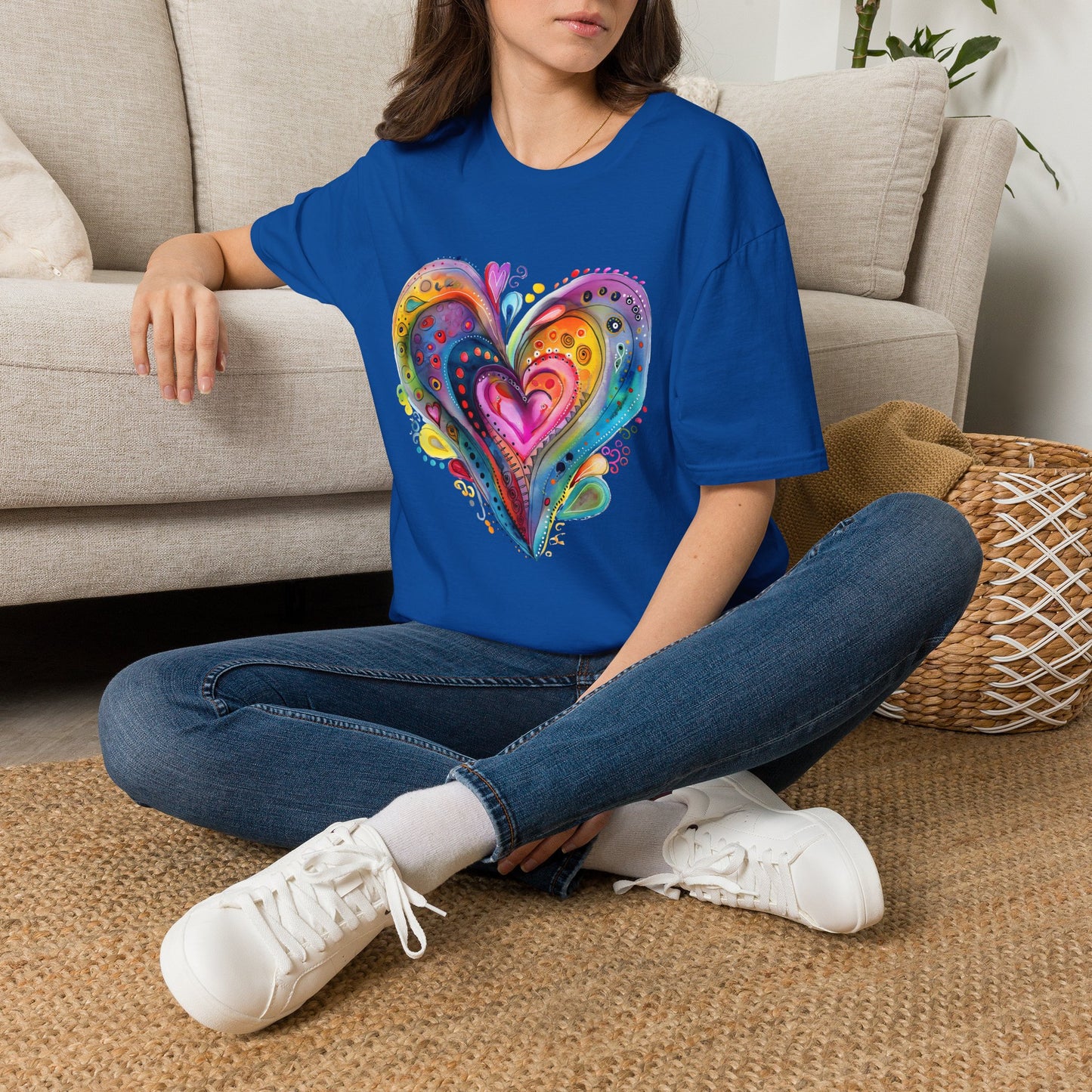 Unisex Watercolor Heart Softstyle T-Shirt