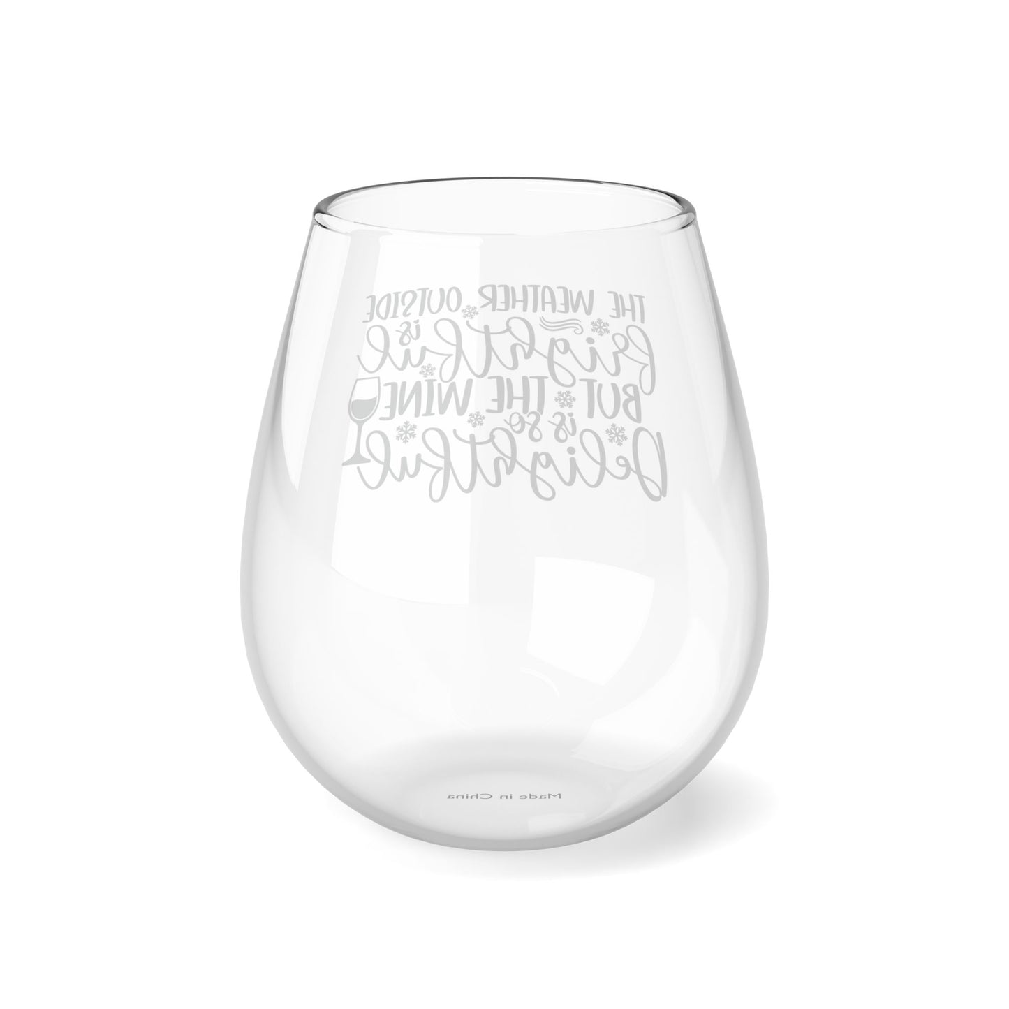 The Wine is So Delightful Stemless Wine Glass, 11.75oz