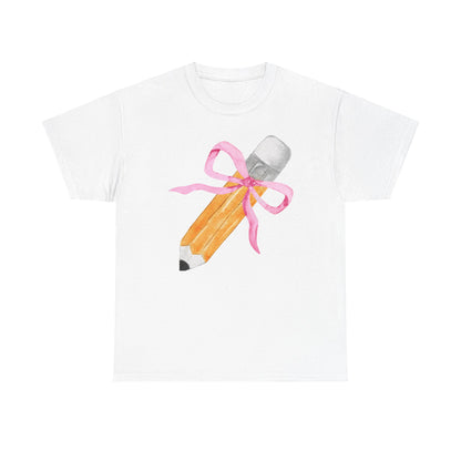 Back to School Pencil Bow Coquette T-Shirt