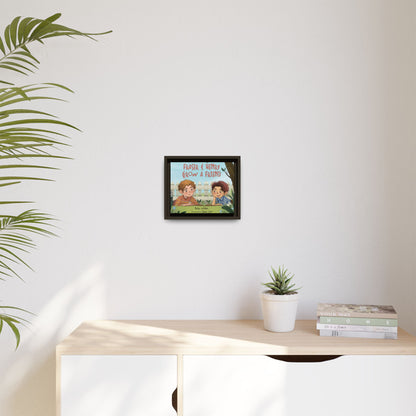 Framed Canvas Wall Art – Fraser & Henry Grow a Friend Children’s Book Illustration
