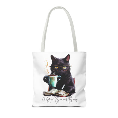 I READ BANNED BOOKS BLACK CAT Tote Bag