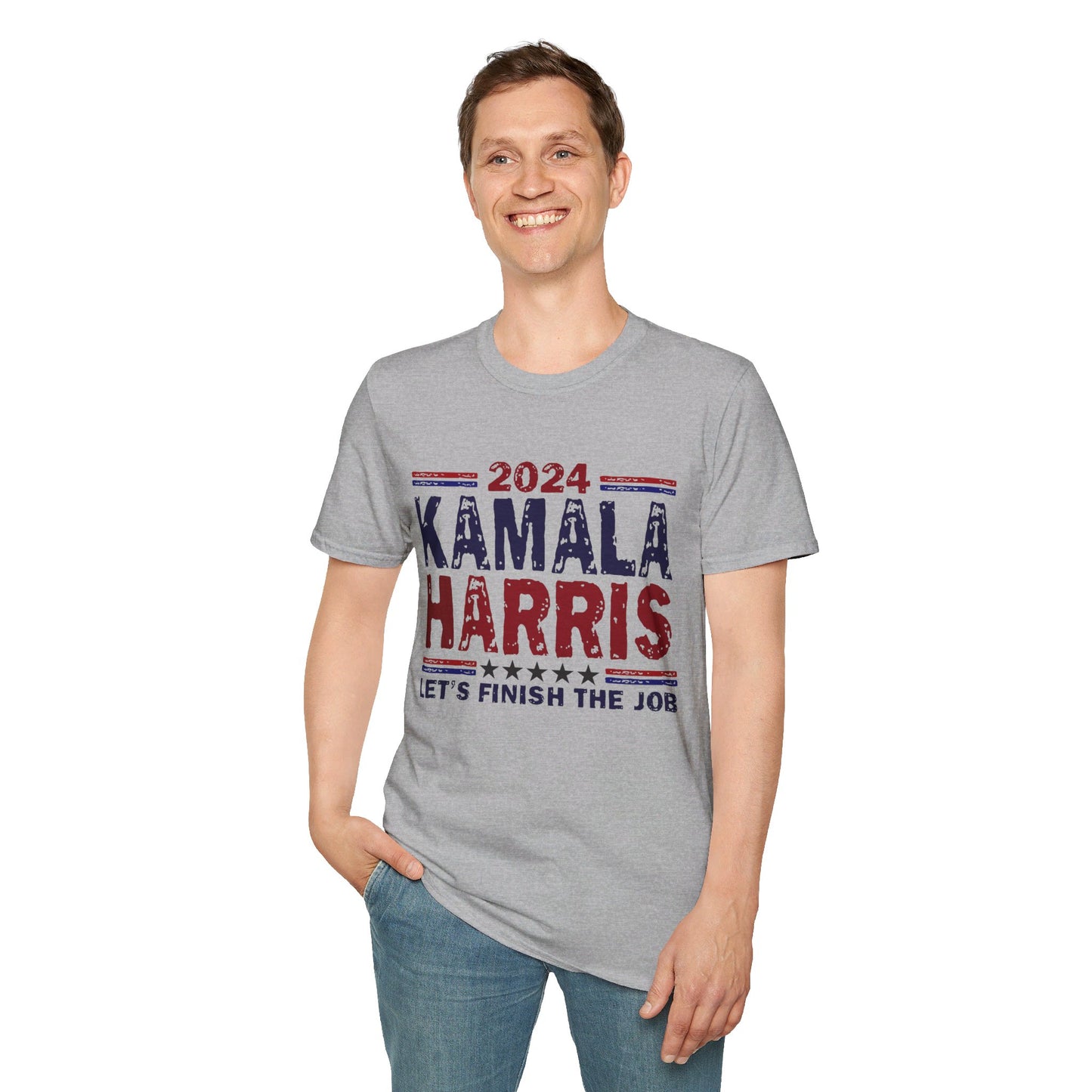 Kamala Harris Let's Finish the Job Softstyle T-Shirt