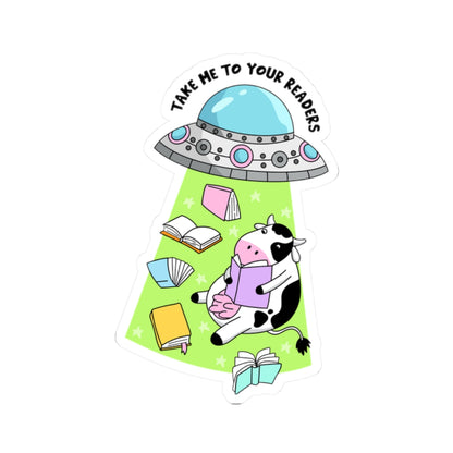 Book Lover Cow Reading Kiss-Cut Stickers