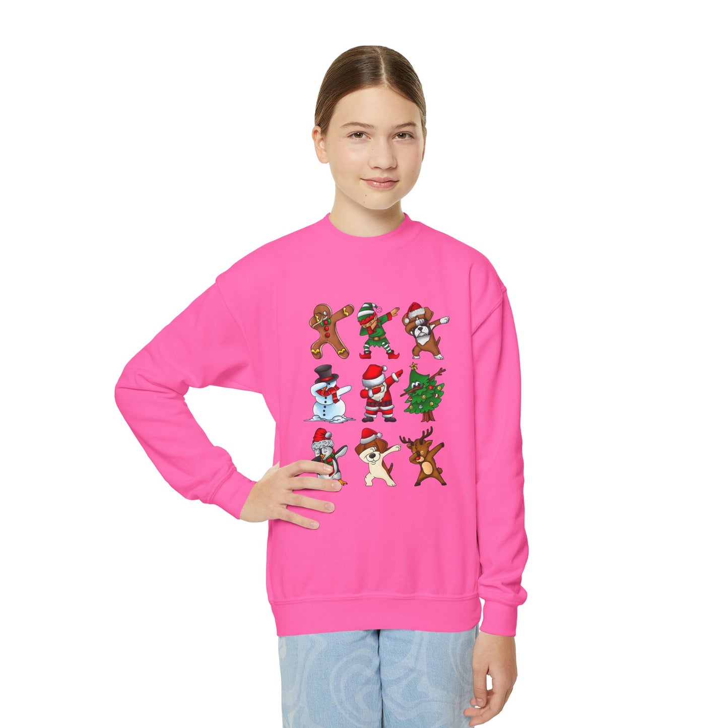 Dabbing Christmas Youth Crewneck Sweatshirt