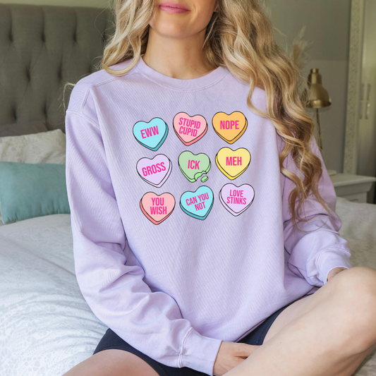 Funny Anti-Valentine's Day Conversation Hearts Sweatshirt
