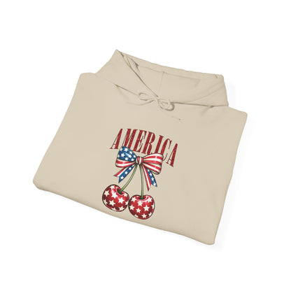 Patriotic Cherry Print Hoodie