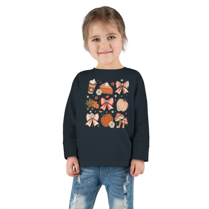 Fall Vibes CoquetteToddler Long Sleeve Tee