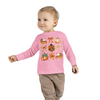 Coquette Thanksgiving Toddler Long Sleeve Tee