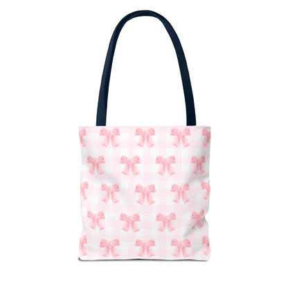 Girlie Pink Coquette Bow Tote Bag