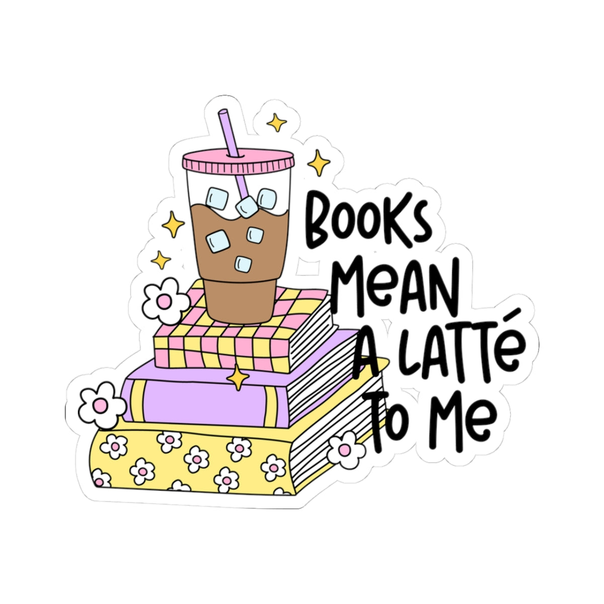 Cute Coffee & Books Kiss-Cut Stickers