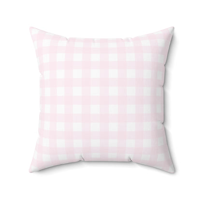 Coquette Pink Plaid Square Pillow