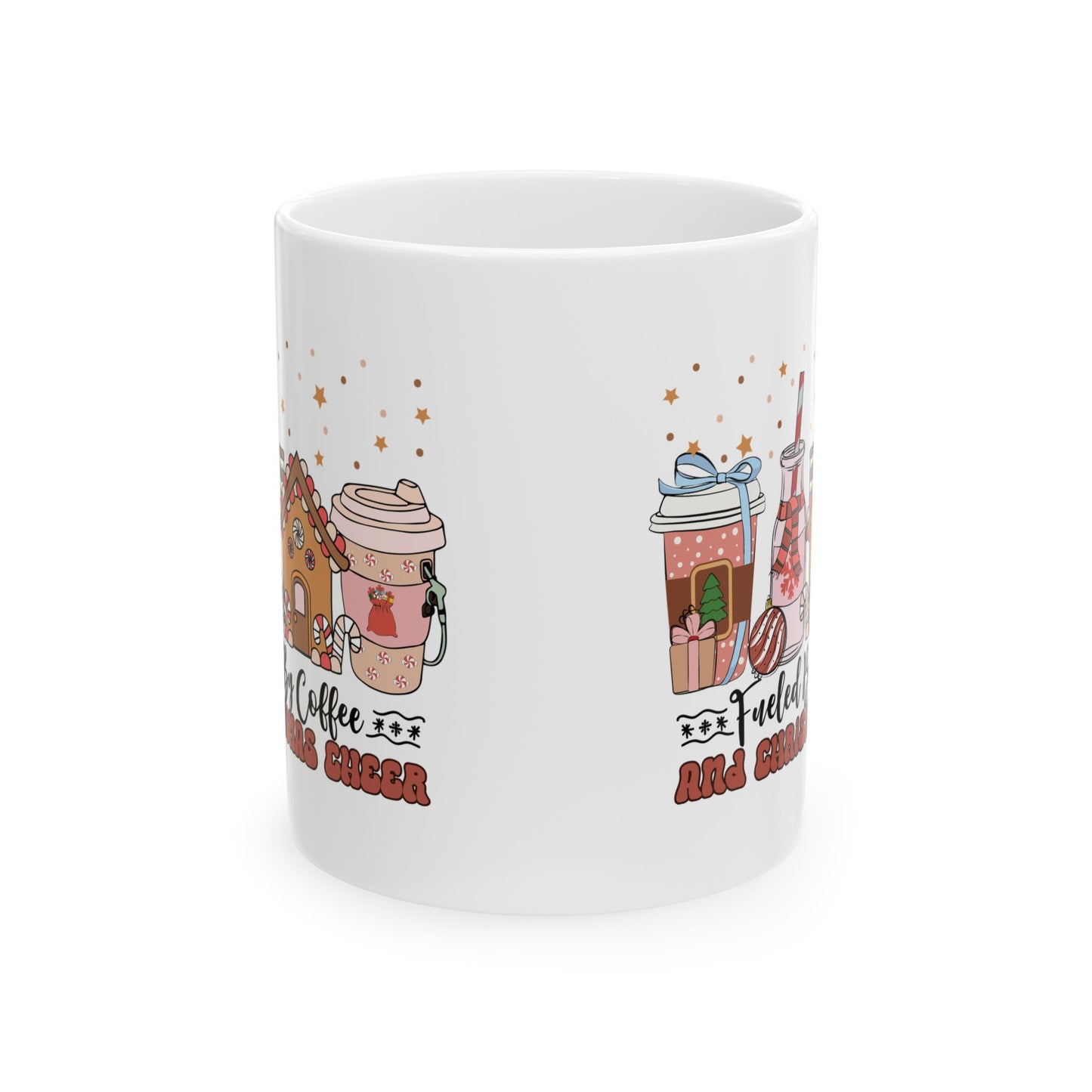 Fueled By Coffee and Christmas Cheer Ceramic Mug