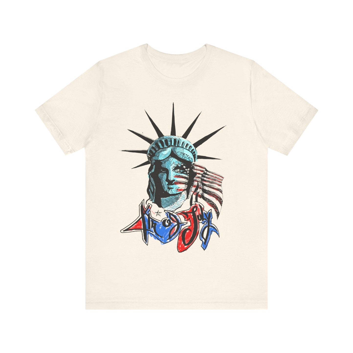 Lady Liberty 4th of July Unisex Jersey Short Sleeve Tee