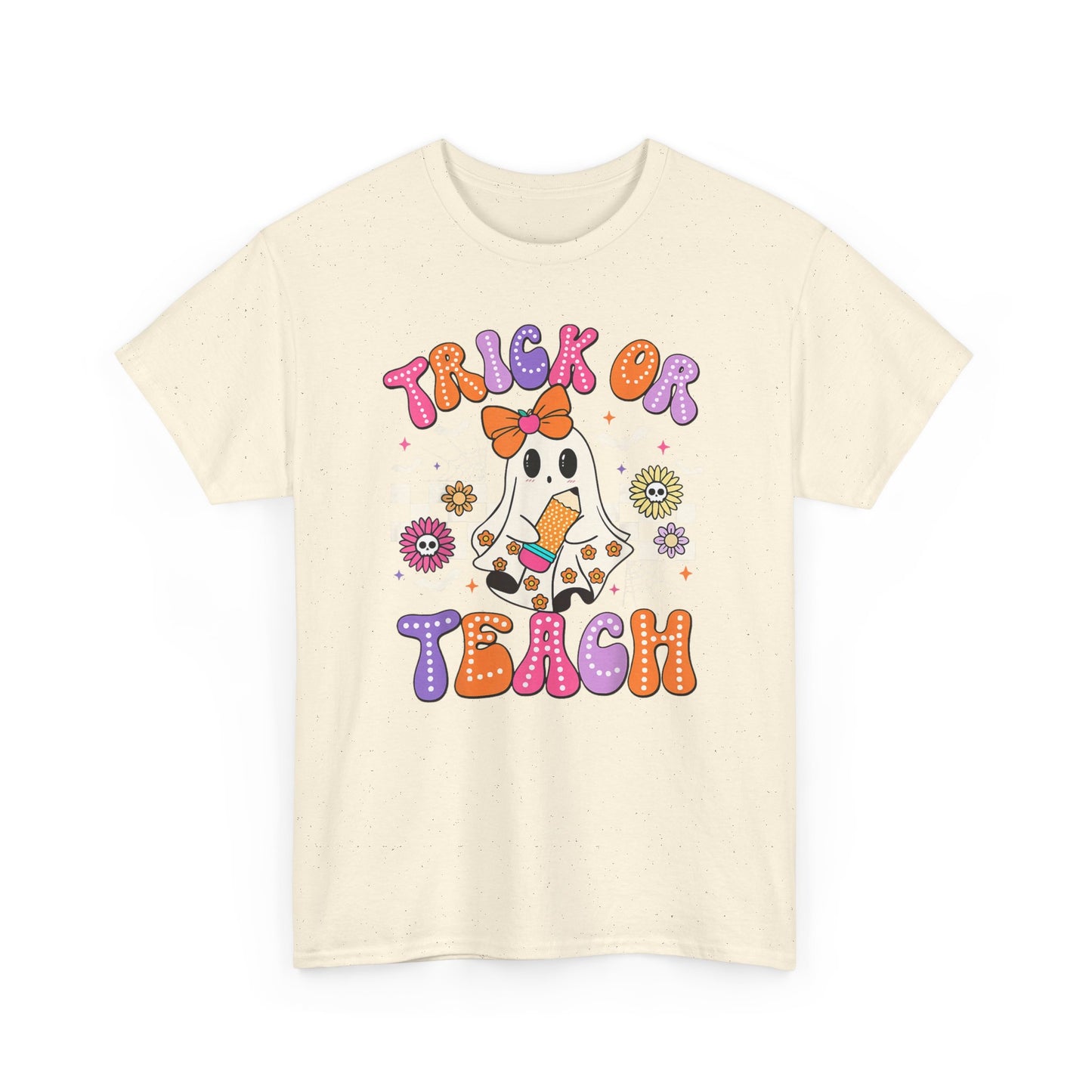 Trick or Teach Halloween Unisex Heavy Cotton Tee