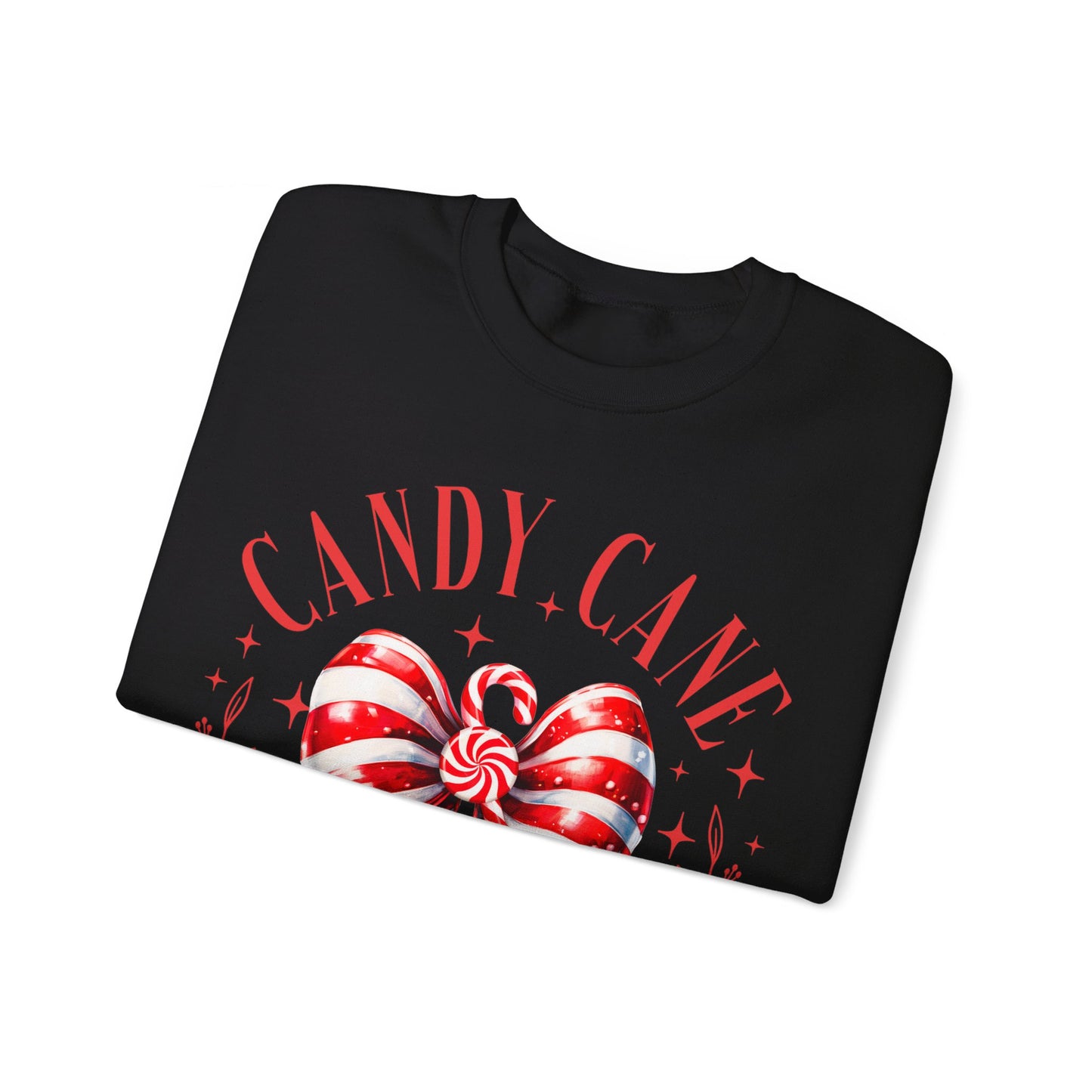 Candy Cane Christmas Coquette Bow Sweatshirt