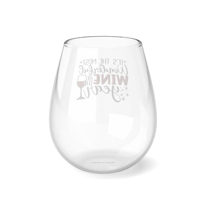 It's the Most Wonderful Wine of the Year Stemless Wine Glass, 11.75oz