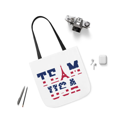 Team USA Paris Olympics Canvas Tote Bag, 5-Color Straps