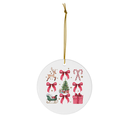 Coquette Christmas Ceramic Ornament, 1-Pack