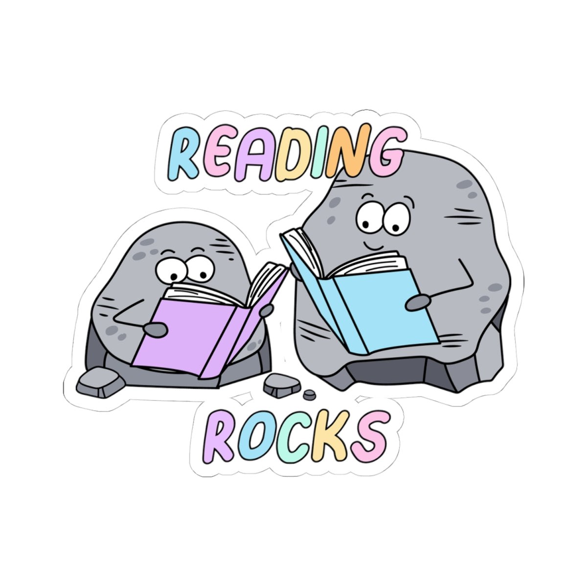 Cute Reading Rocks Kiss-Cut Stickers