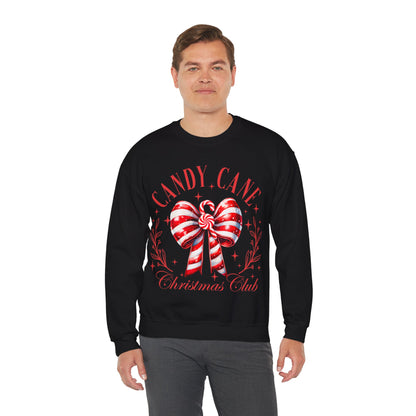 Candy Cane Christmas Coquette Bow Sweatshirt