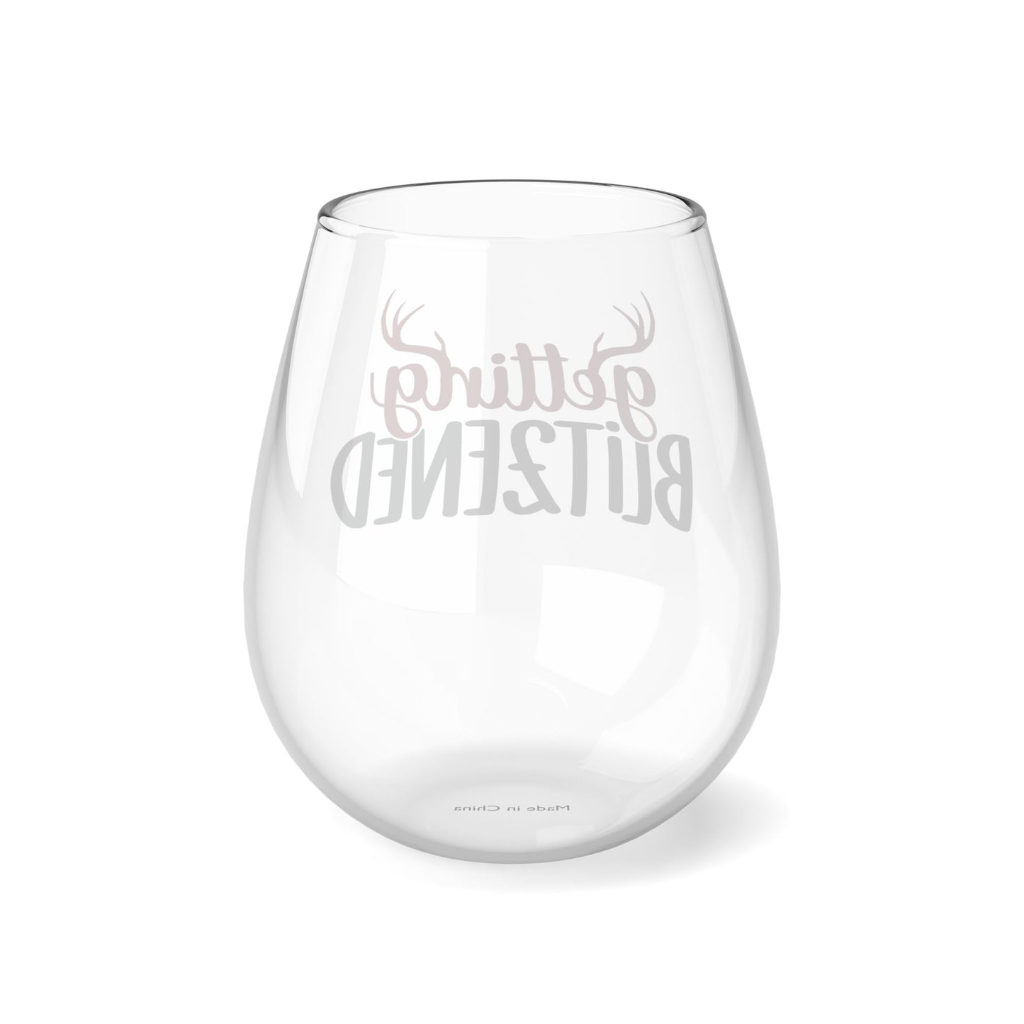 Getting Blitzened Stemless Wine Glass, 11.75oz