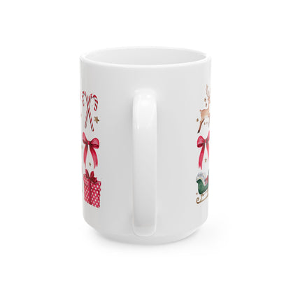 Coquette Christmas Ceramic Mug, (11oz, 15oz)