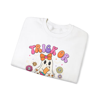 Trick or Teach Halloween Unisex Heavy Blend™ Crewneck Sweatshirt