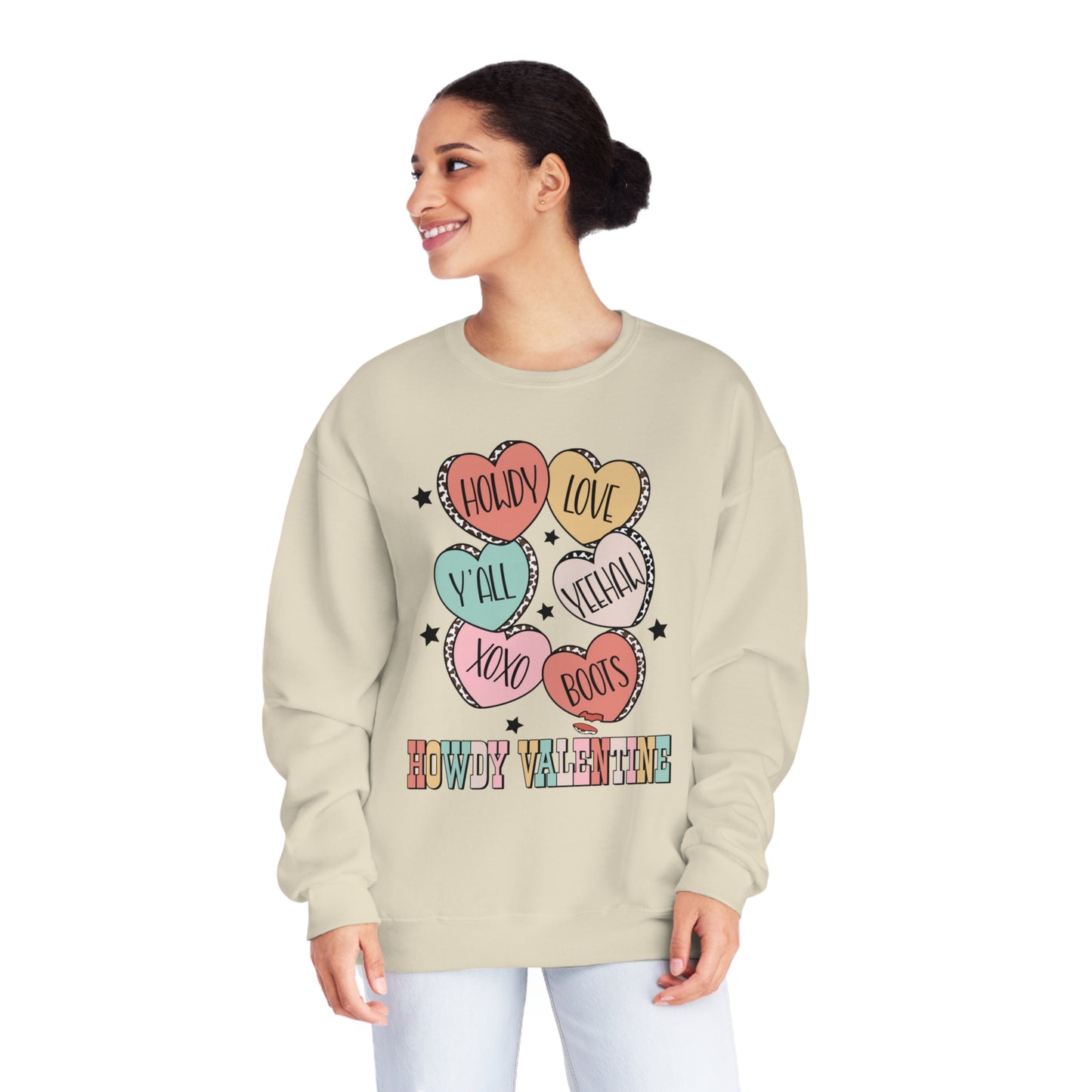 Howdy Valentine Conversational Hearts Sweatshirt