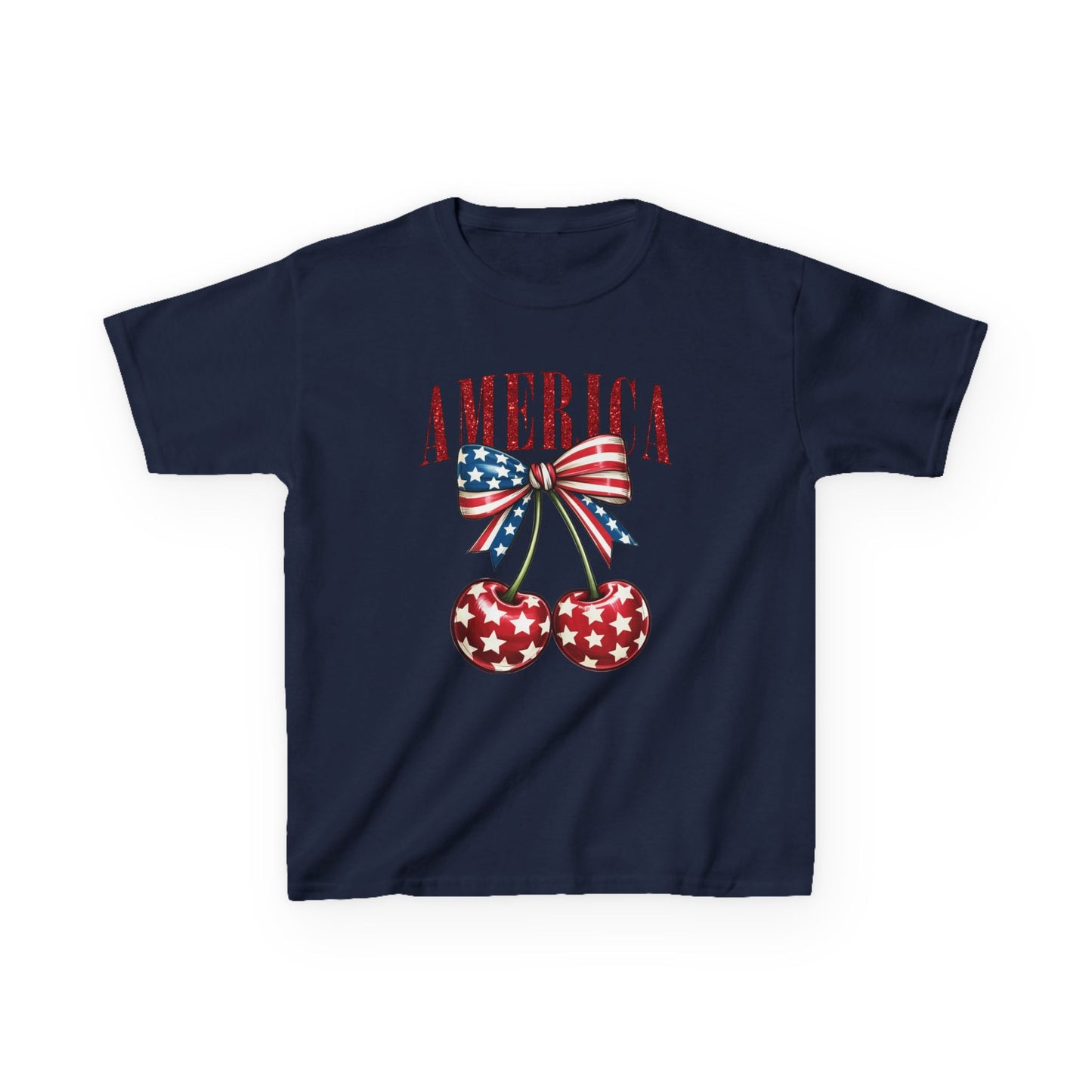 Cherry Patriotic 4th of July Kids Tee