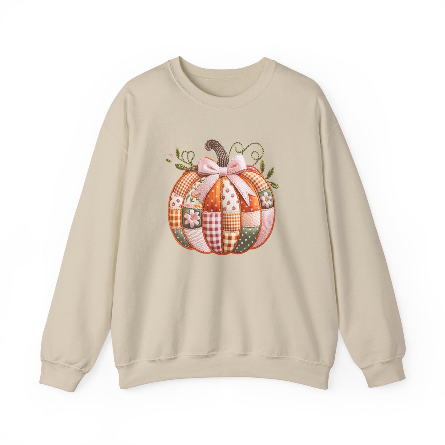 Fall Quilted Patchwork Pumpkin Sweatshirt