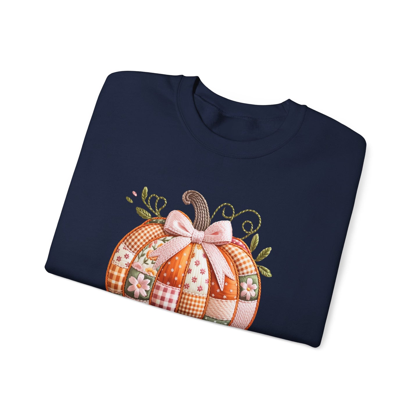 Fall Quilted Patchwork Pumpkin Sweatshirt