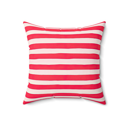 Red Heart and Stripes Throw Square Pillow