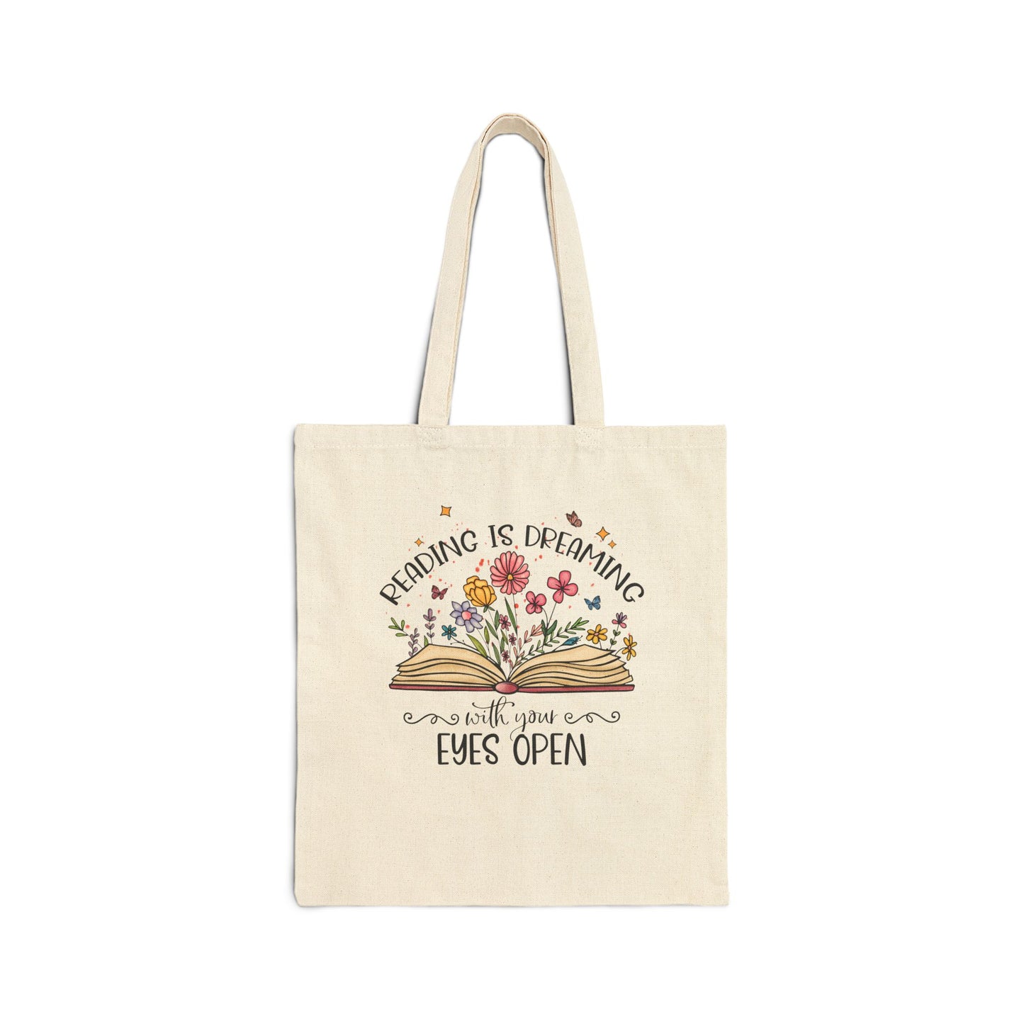 Reading is Dreaming Cotton Canvas Tote Bag