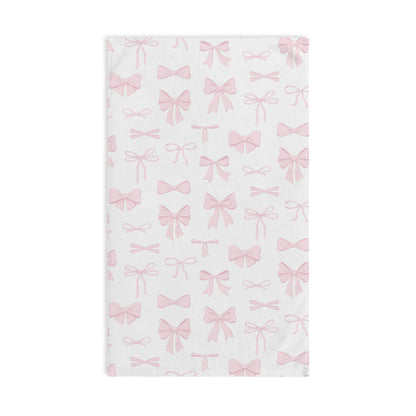 Coquette Pink Bow Hand Towel