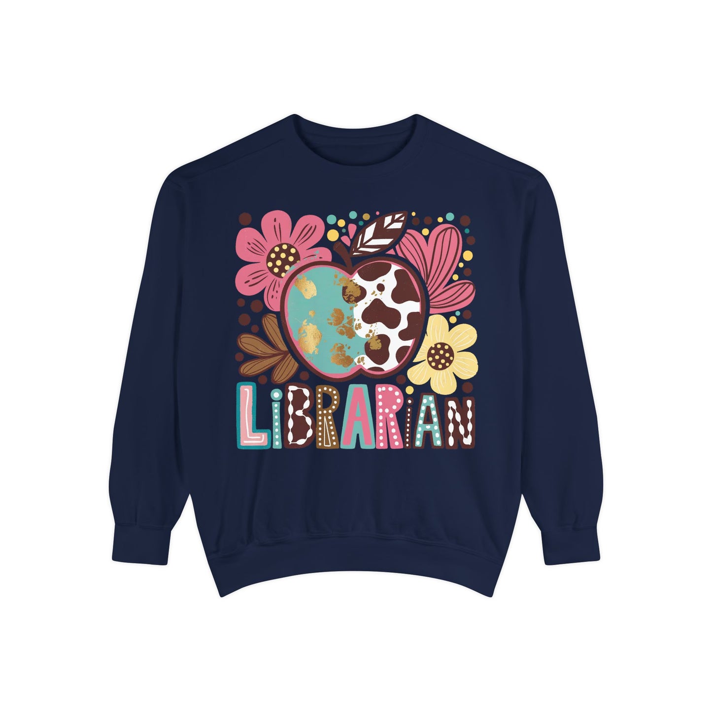 Librarian Floral Apple Sweatshirt