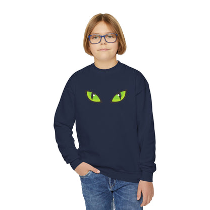 Cat Eyes Halloween Youth Crewneck Sweatshirt