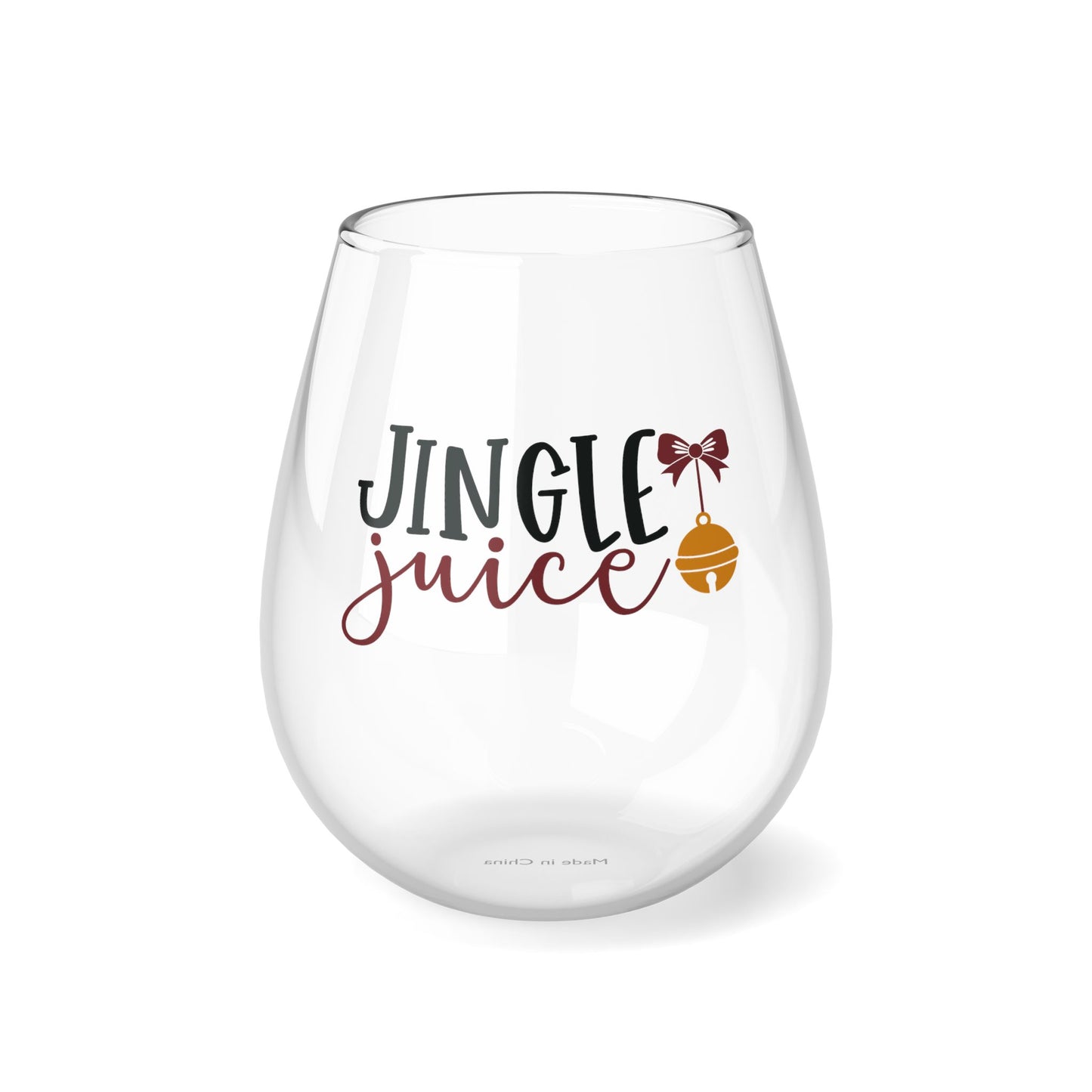 Jingle Juice Christmas Stemless Wine Glass, 11.75oz