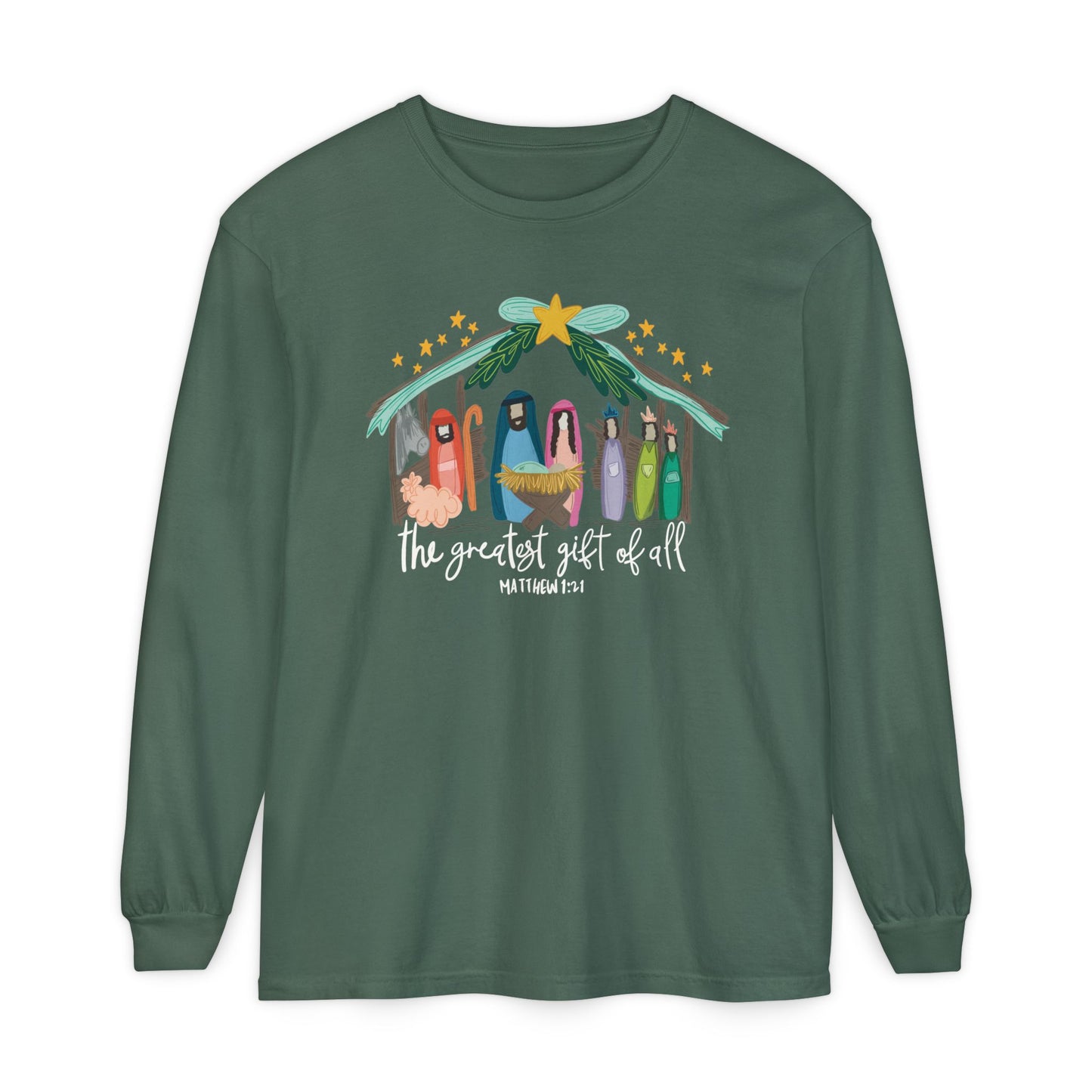 Nativity Christmas Comfort Colors Long-sleeve Shirt