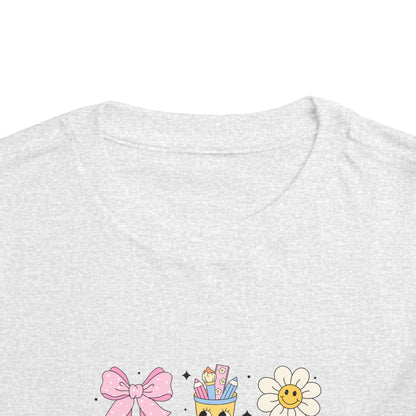 I Put the Cool in School Coquette Toddler Short Sleeve T-Shirt