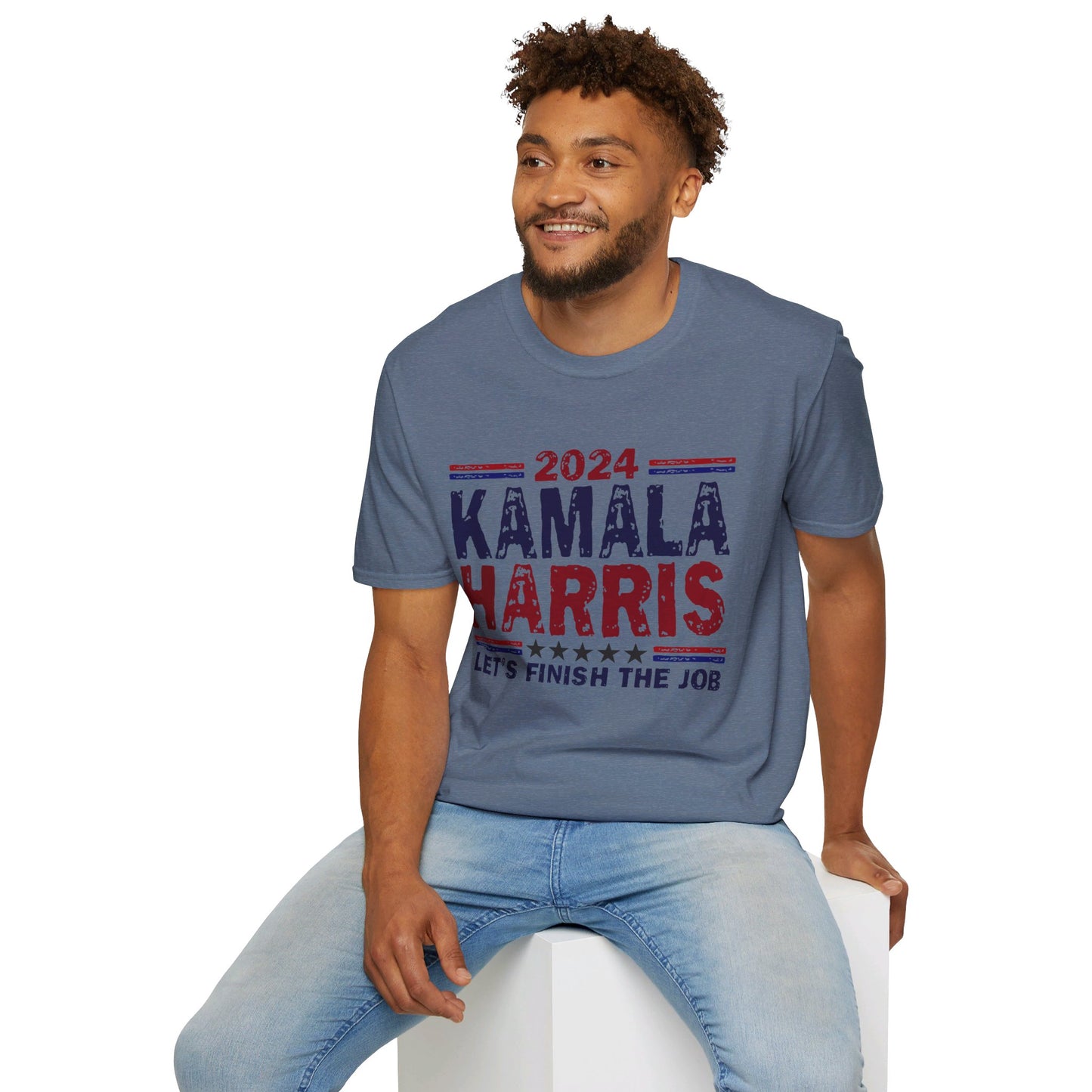 Kamala Harris Let's Finish the Job Softstyle T-Shirt