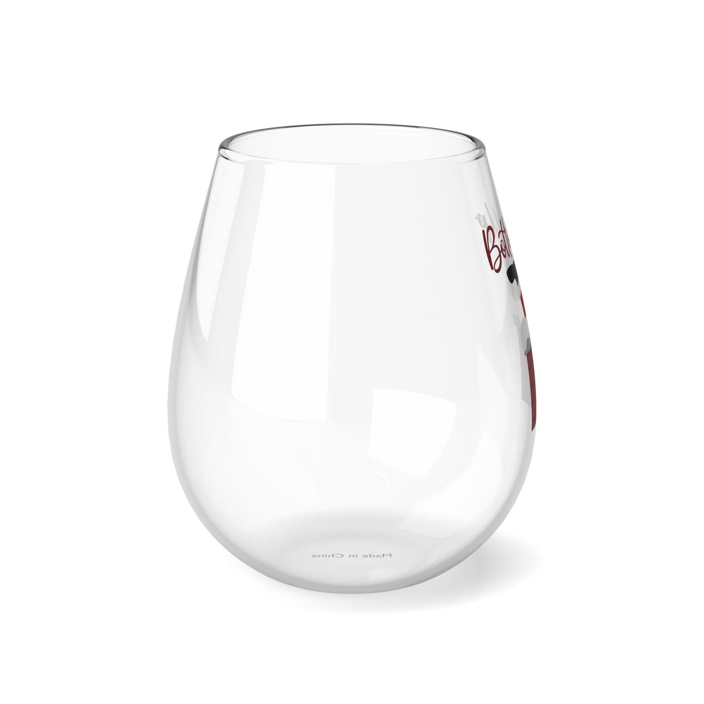 Bottoms Up Christmas Stemless Wine Glass, 11.75oz