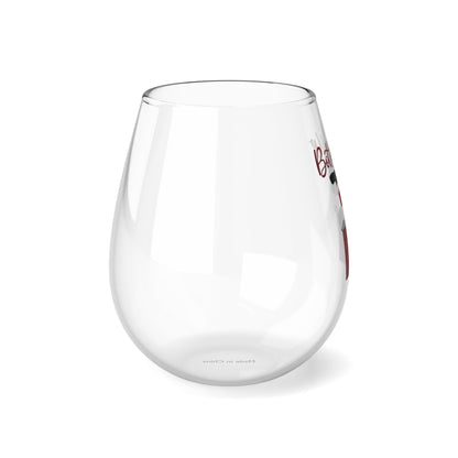 Bottoms Up Christmas Stemless Wine Glass, 11.75oz