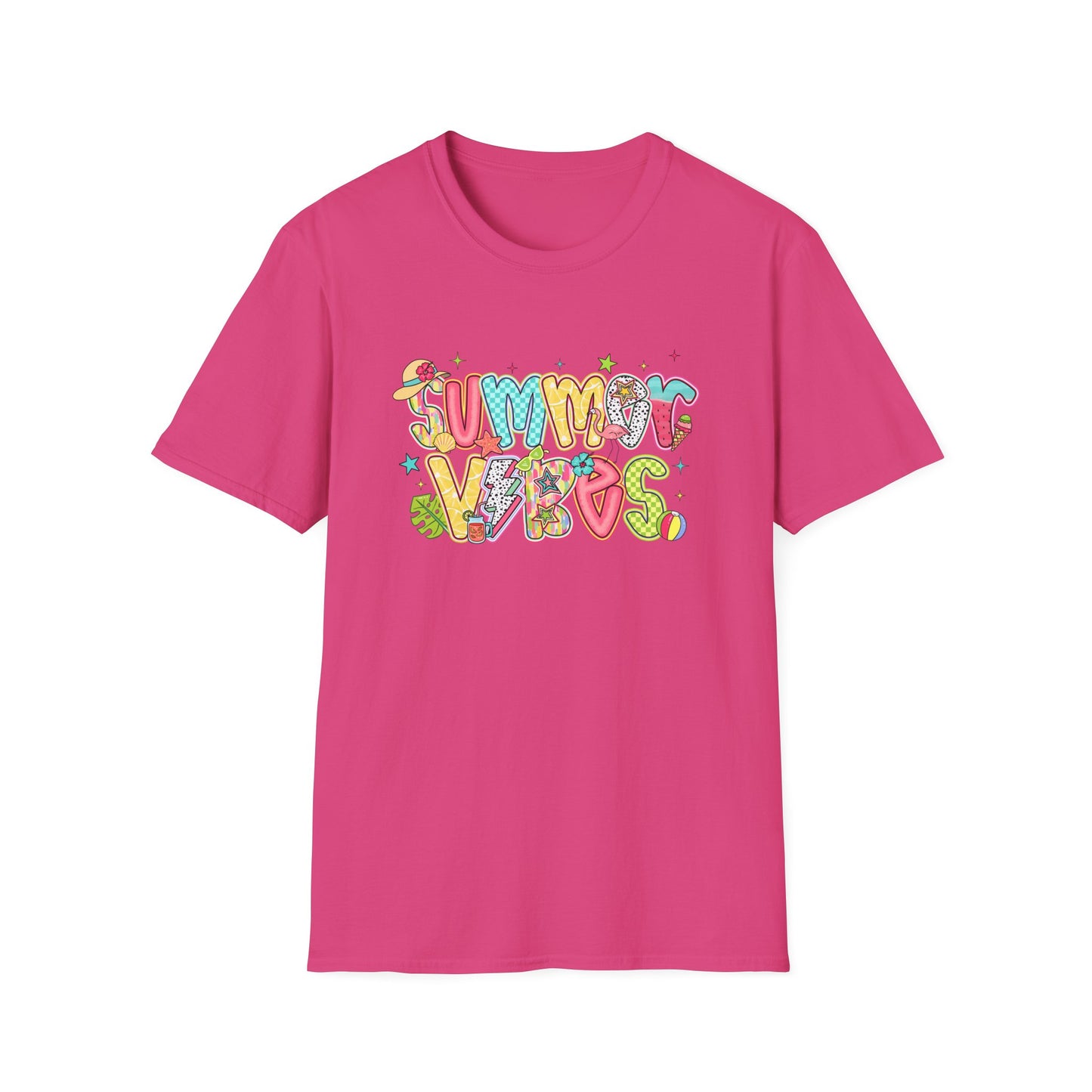 Colorful Summer Vibes Unisex Softstyle T-Shirt