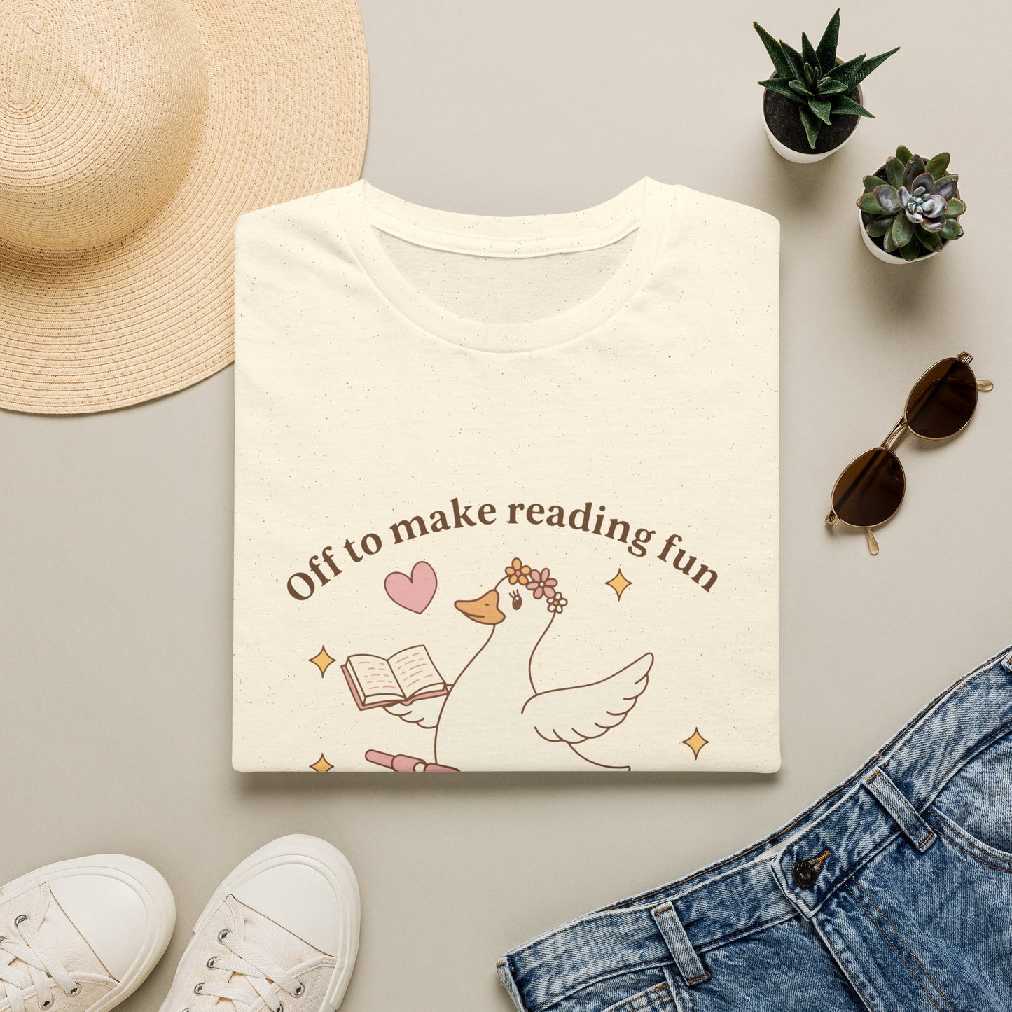 “Off to Make Reading Fun” Cute Graphic Tee