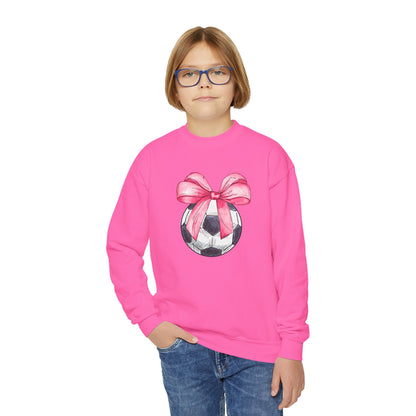 Soccer Coquette Youth Crewneck Sweatshirt