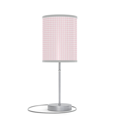 Coquette Pink and White Checked Lamp