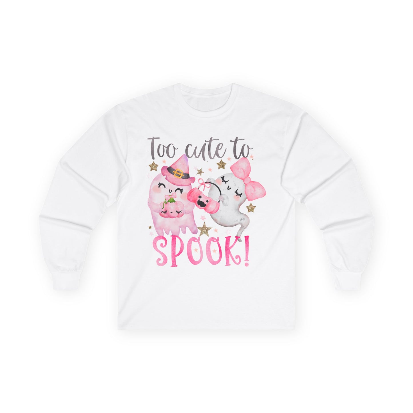 Too Cute To Spook Adult Long Sleeve Tee